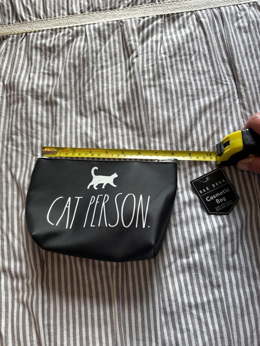 Rae Dunn Black Cat Person Cosmetic Pouch